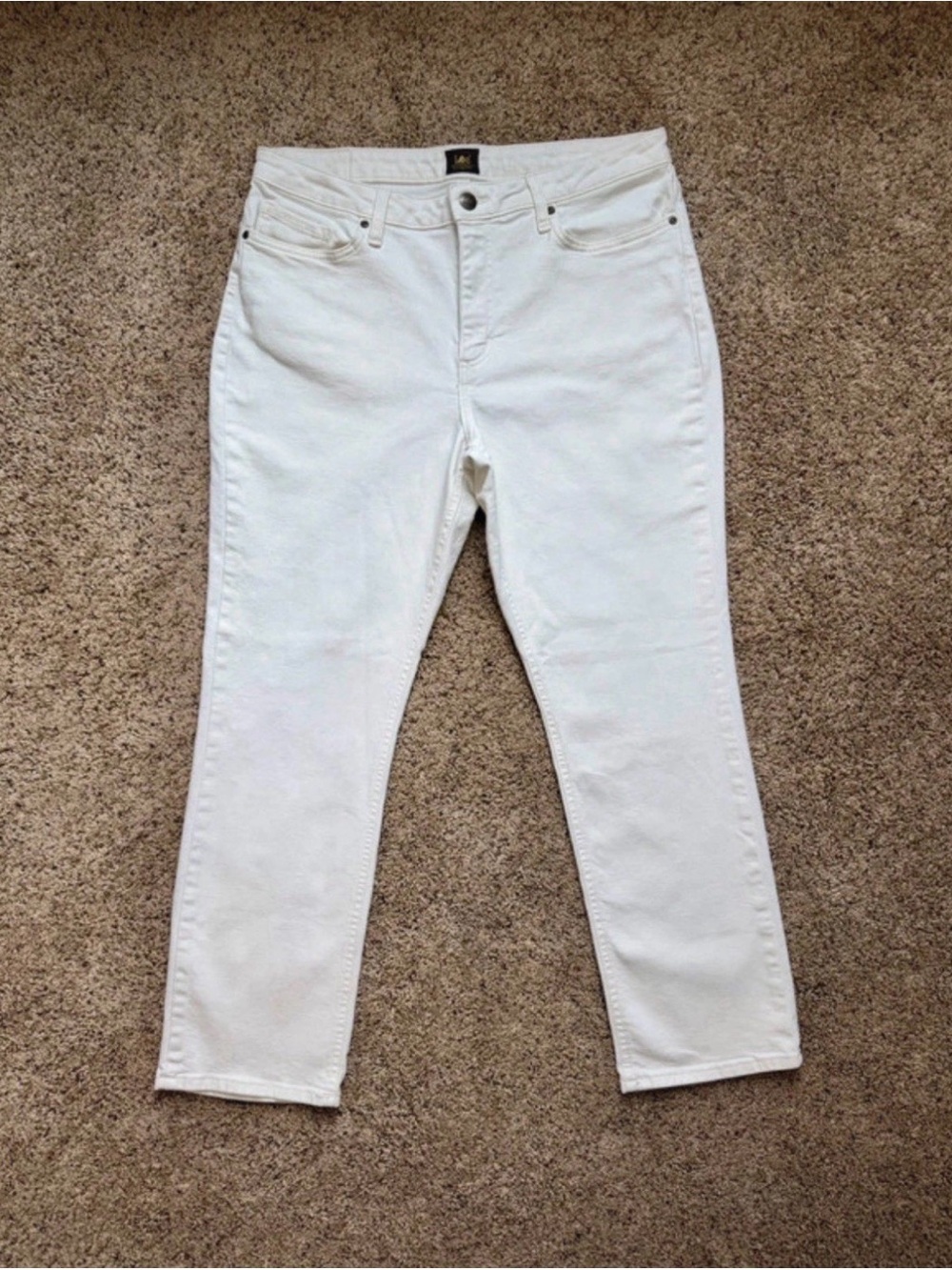Lee Women's White Ankle Crop Jeans